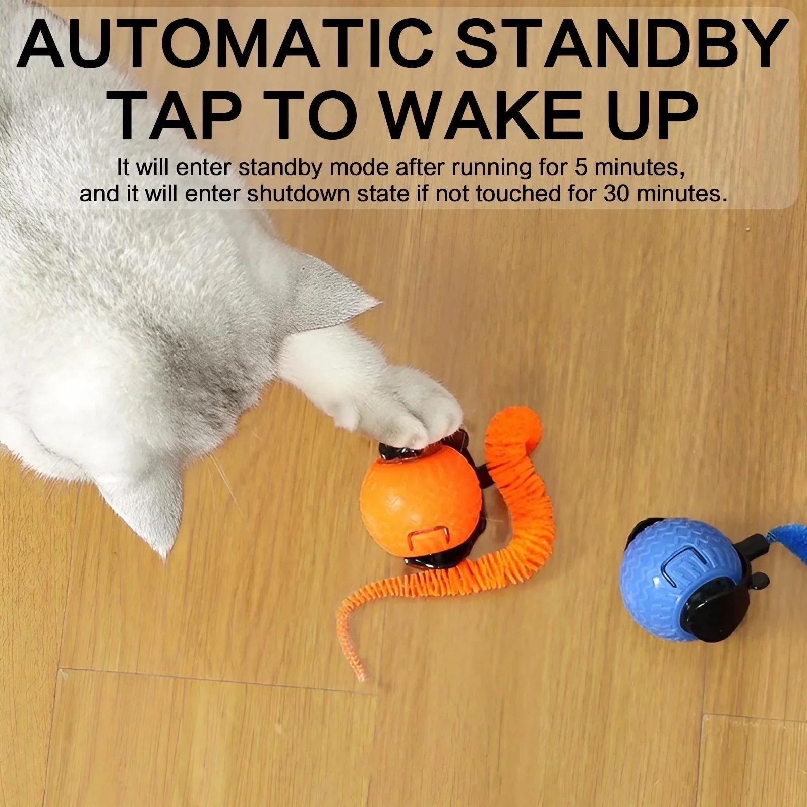 WaveChase™ Automatic Smart Pet Ball – Interactive Rolling Toy for Dogs & Cats