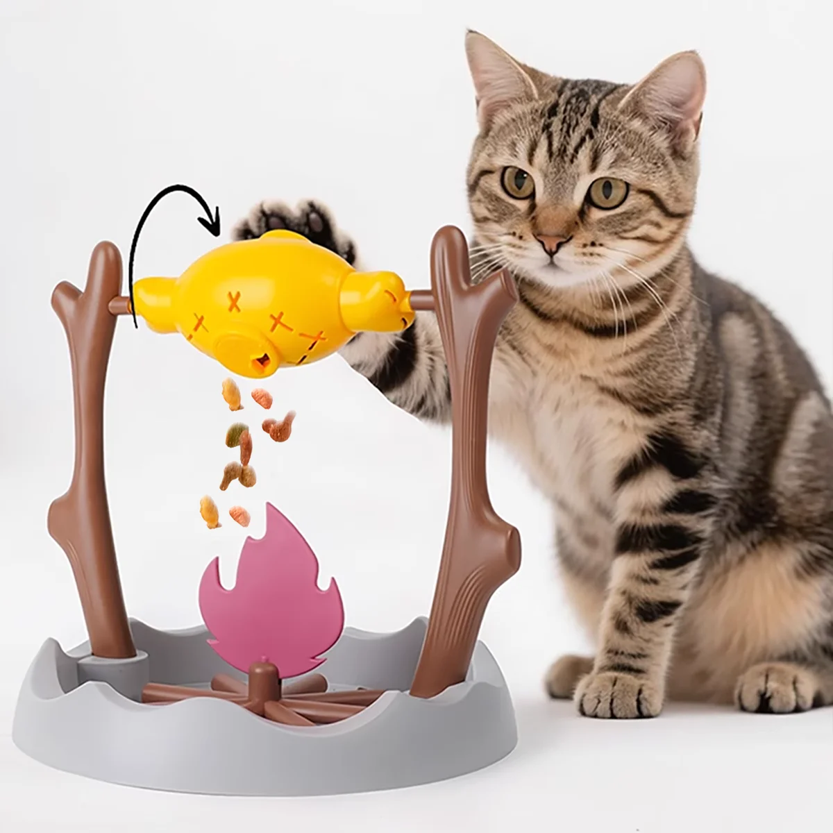 PurrFire™ Interactive Treat Dispensing Cat Toy – Slow Feeder Puzzle Ball for Mental Stimulation