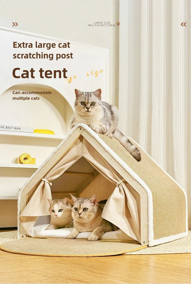CozyClaw™ Foldable Sisal Cat House